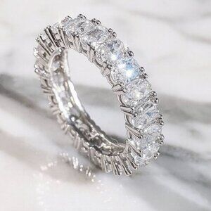 “Brit” Oval White Gold Plated Demi-Fine Ring